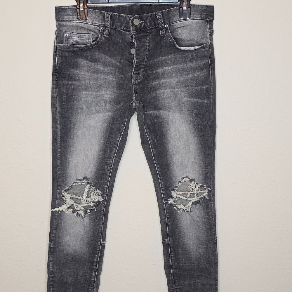 MNML Women's Black Distressed Jeans